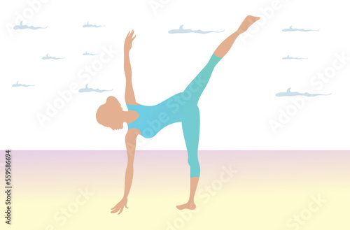  Sexy girl doing yoga exercises