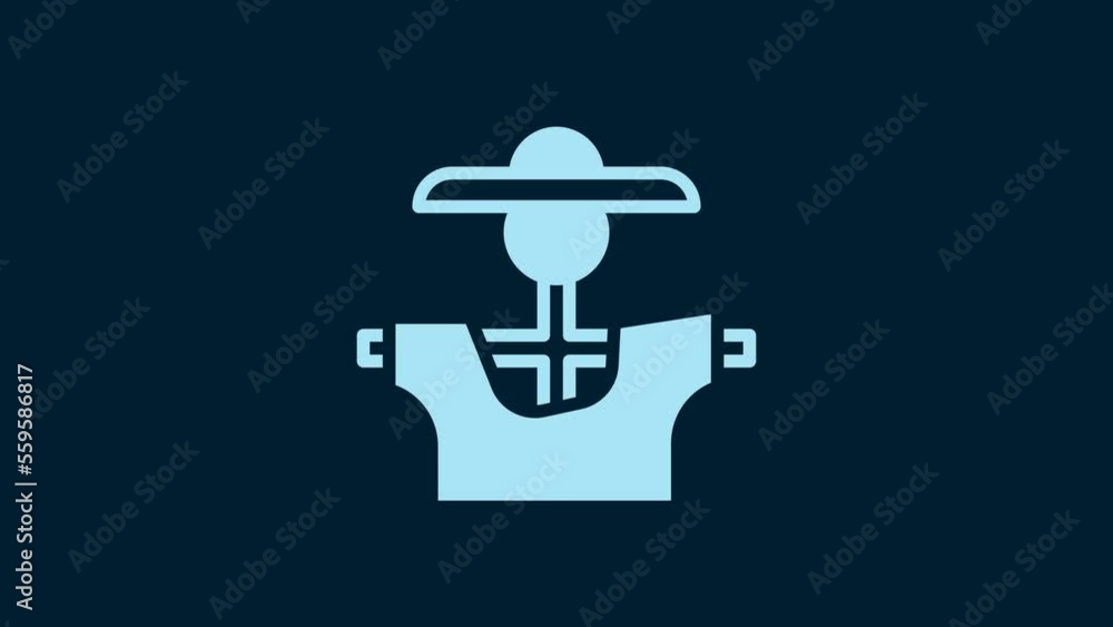 White Scarecrow icon isolated on blue background. 4K Video motion graphic animation White Scarecrow icon isolated on blue background. 4K Video motion graphic animation