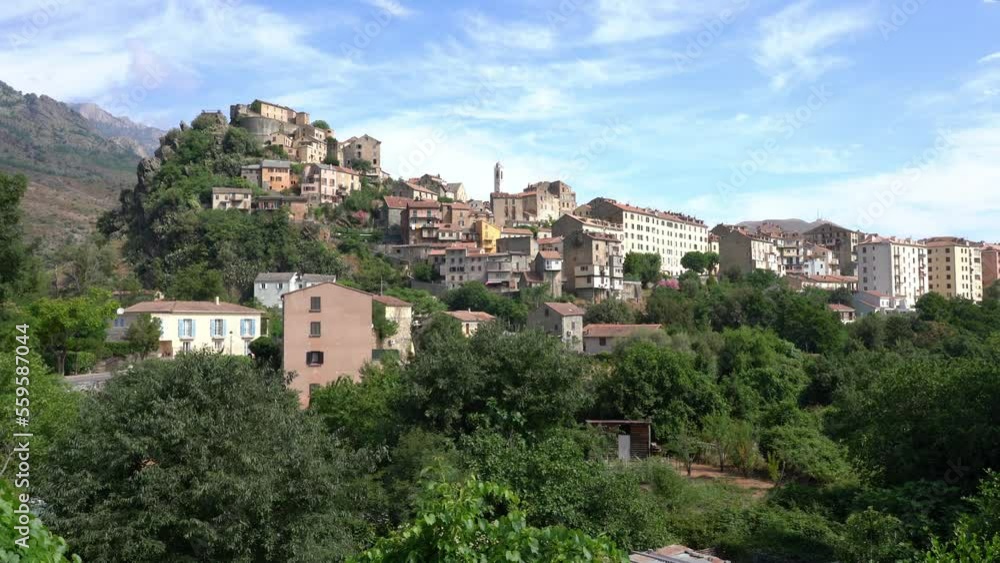 The beautiful little town of Corte on a summer morning, Corse, France. The beautiful little town of Corte on a summer morning, Corse, France.