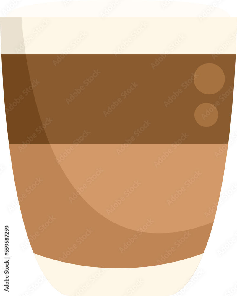 Top latte icon flat vector. Glass cup. Milk cream isolated Top latte icon flat vector. Glass cup. Milk cream isolated