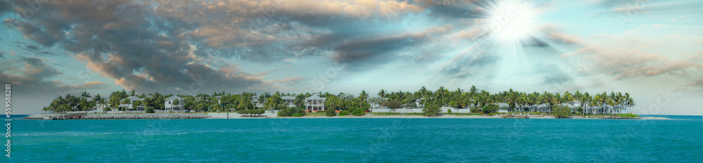 Sunset Key panoramic view from Key West, Florida