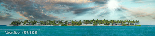 Sunset Key panoramic view from Key West  Florida