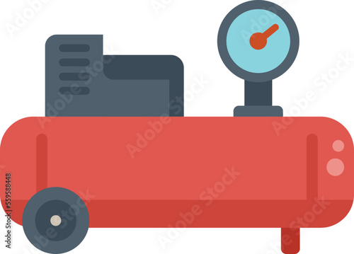 Air compressor icon flat vector. Machine pump. Pressure tank isolated