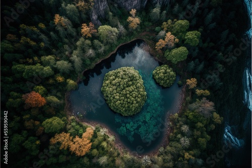 Forest landscape aerial pho...