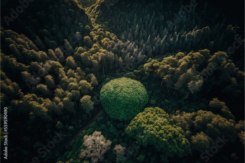 Forest landscape aerial pho...