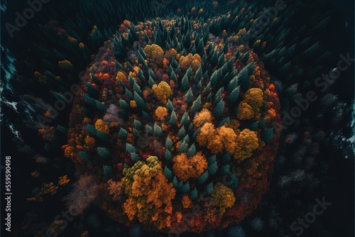 Forest landscape aerial pho...