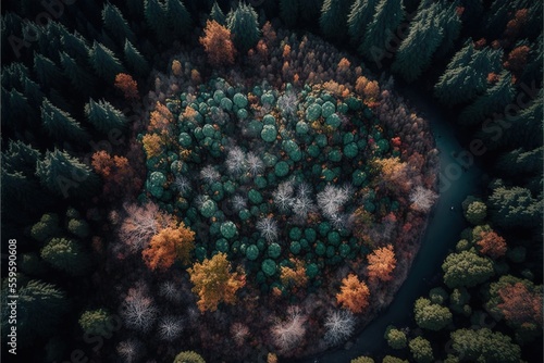 Forest landscape aerial pho...