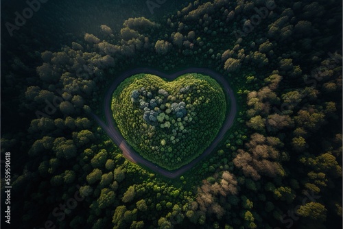 Forest landscape aerial pho...