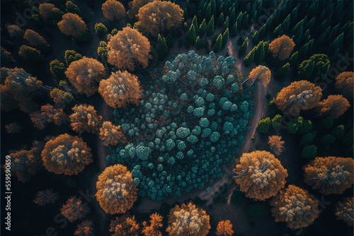 Forest landscape aerial pho...