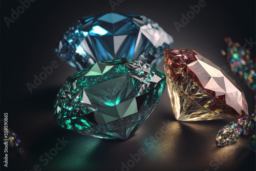 Colored Diamonds  Generative Ai