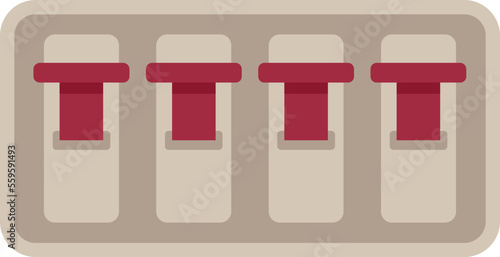 Panel breaker icon flat vector. Electric box. Short power isolated