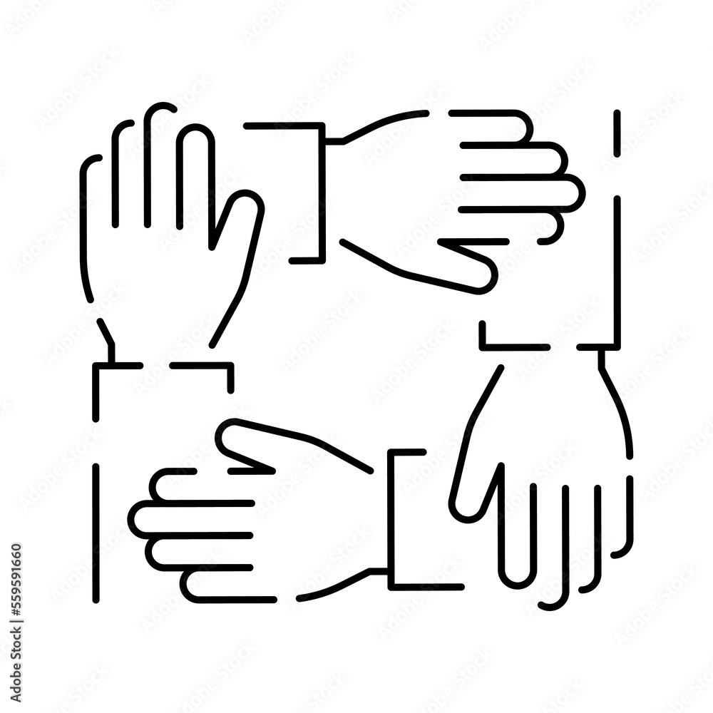 No racism line icon. Group bullying icon, bully persecution, harassment and hate attack, social blame, accuse victim, thin line symbol on white background, social issue No racism line icon. Group bullying icon, bully persecution, harassment and hate attack, social blame, accuse victim, thin line symbol on white background, social issue