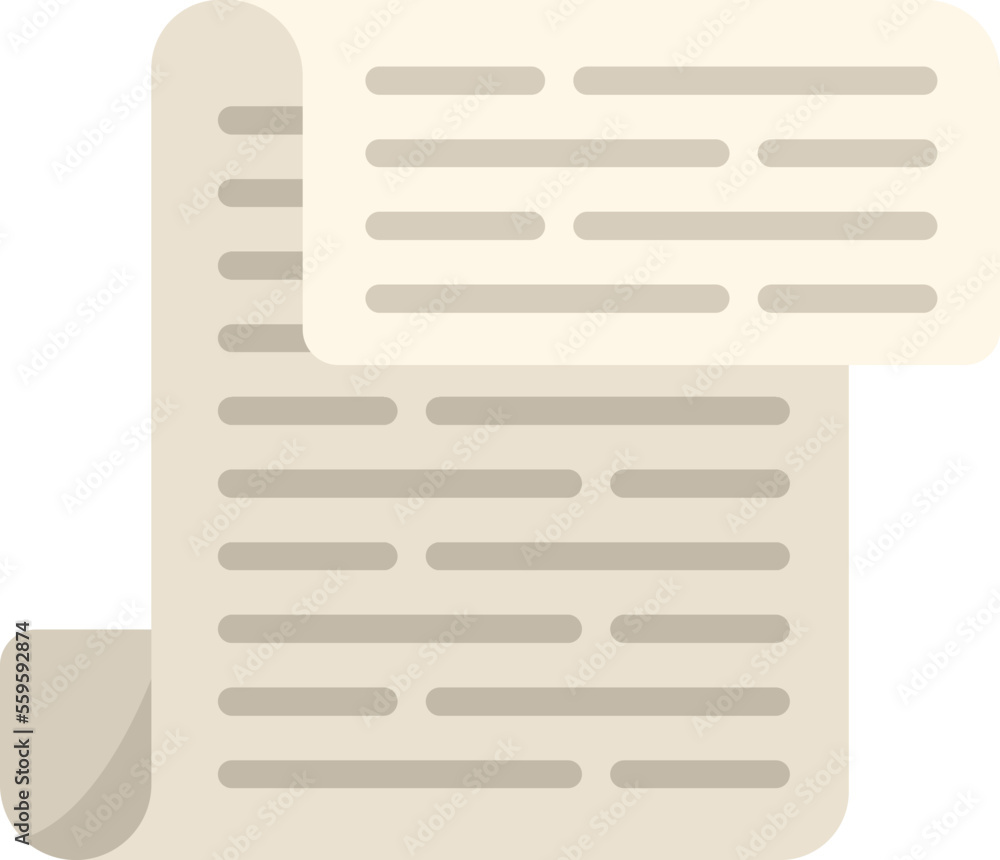 Folded newspaper icon flat vector. Web page. Event media isolated Folded newspaper icon flat vector. Web page. Event media isolated