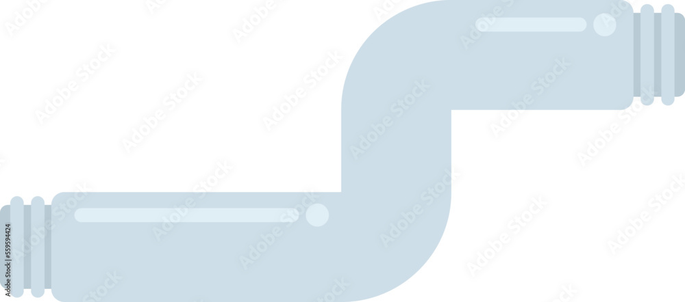 Plastic pipe icon flat vector. Water pipeline. Service plumber isolated Plastic pipe icon flat vector. Water pipeline. Service plumber isolated
