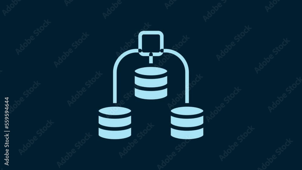White Server, Data, Web Hosting icon isolated on blue background. 4K Video motion graphic animation White Server, Data, Web Hosting icon isolated on blue background. 4K Video motion graphic animation