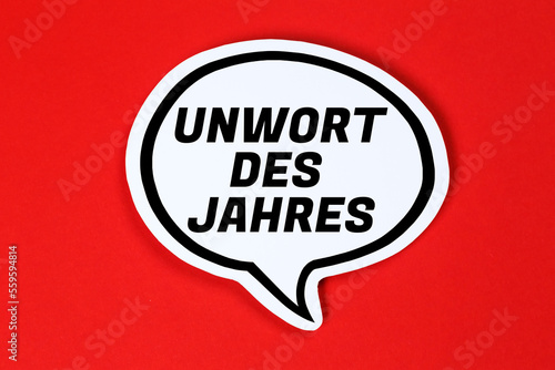 Wahl zum Unwort des Jahres in Sprechblase