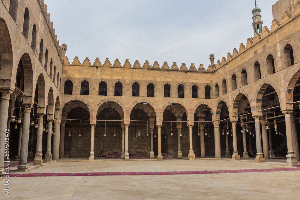 Courtyard of Al-Nasir Muhammad Mosque in the Citadel of Cairo, Egypt