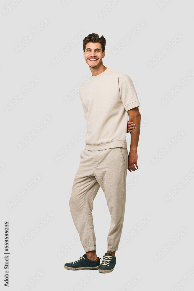 Young caucasian man full body isolated on white background Young caucasian man full body isolated on white background