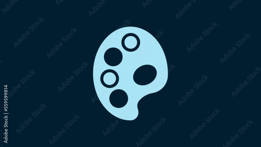 White Palette icon isolated on blue background. 4K Video motion graphic animation White Palette icon isolated on blue background. 4K Video motion graphic animation