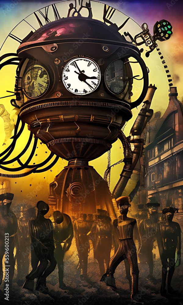 generative-ai-weidcore-based-vivid-impact-images-depicting-steampunk