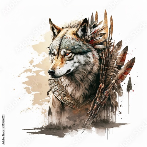 indian wolf in the woods