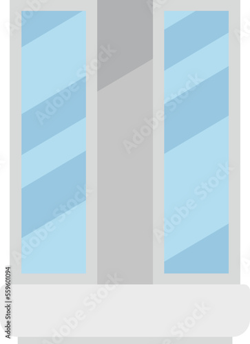 Water shower cabin icon flat vector. Glass stall. Domestic bath isolated