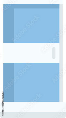 Furniture shower cabin icon flat vector. Glass door. Water design isolated