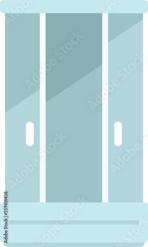 Hygiene shower cabin icon flat vector. Stall cabin. Interior furniture isolated