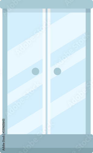 Sanitary equipment icon flat vector. Cabin stall. Interior furniture isolated