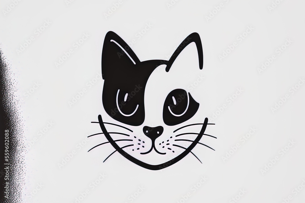 illustration of a flat cat nose on a white backdrop. Generative AI illustration of a flat cat nose on a white backdrop. Generative AI