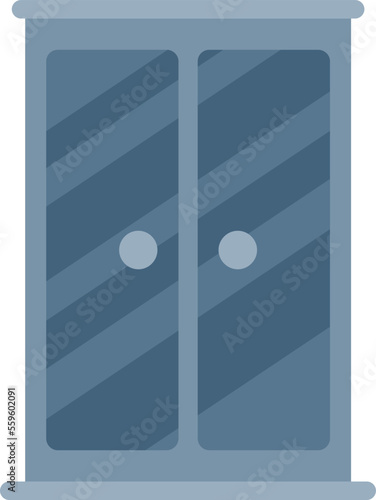 Bathroom shower cabin icon flat vector. Stall glass. Door interior isolated
