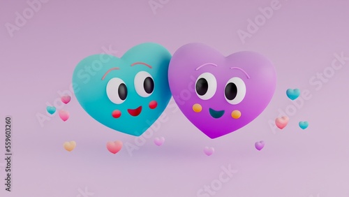 Couple of hearts in love