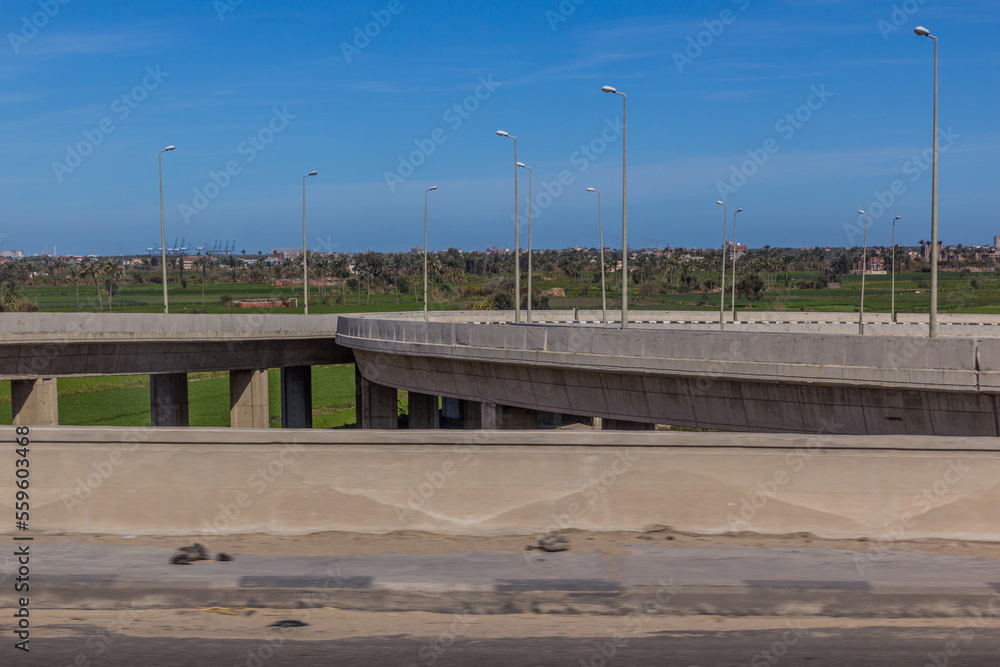 Freeway junction near Damietta town, Egypt