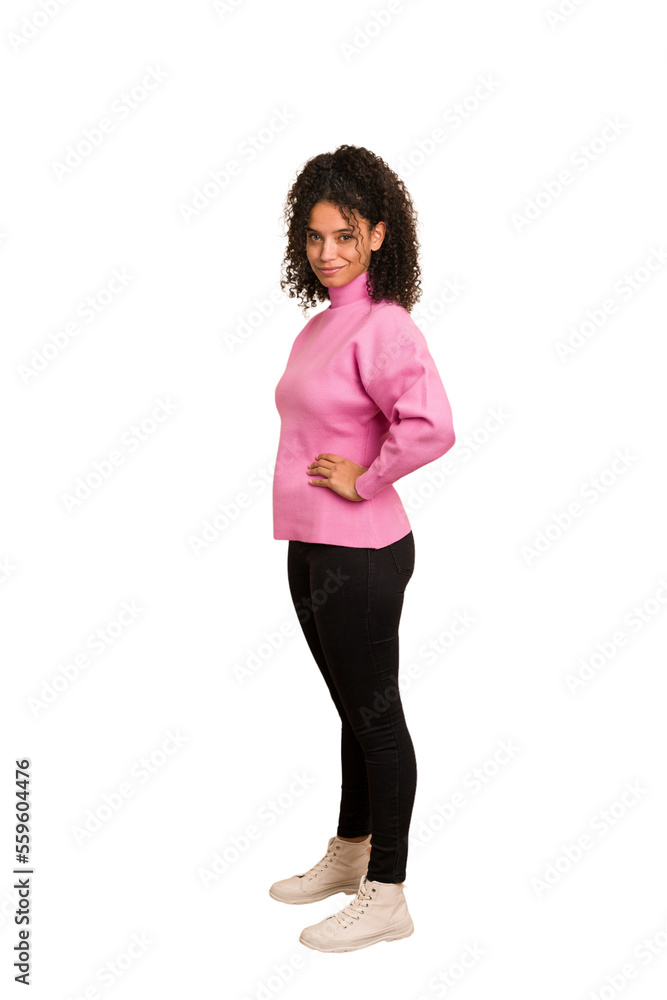Full body young african american woman cut out isolated Full body young african american woman cut out isolated