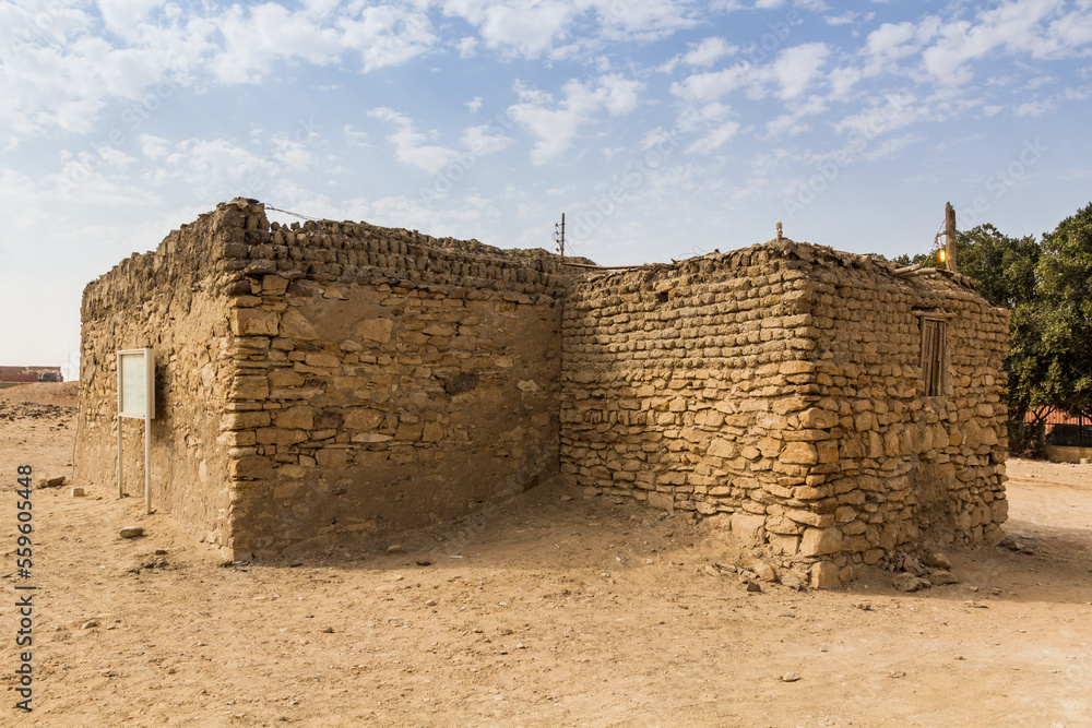 Entrance to an ancient tomb in Bahariya oasis, Egypt