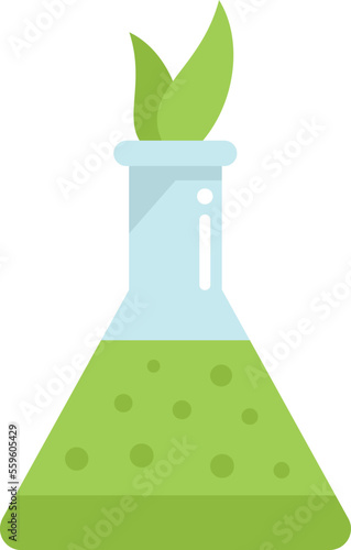 Gmo flask icon flat vector. Dna food. Chemistry test isolated