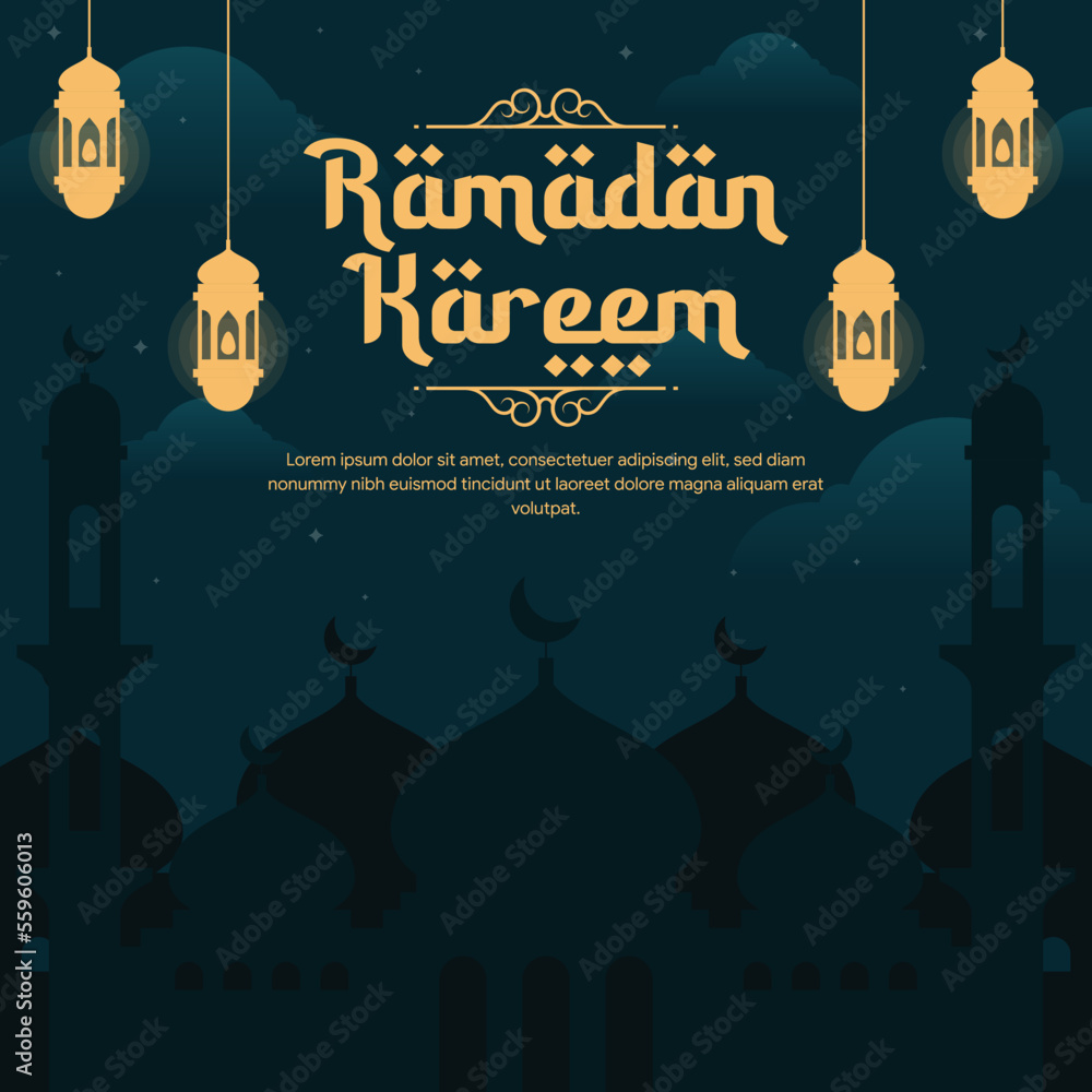 ramadan banner illustration in flat design ramadan banner illustration in flat design