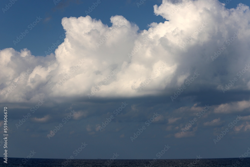 Rain clouds in the sky over the Mediterranean Sea in northern Israel. Rain clouds in the sky over the Mediterranean Sea in northern Israel.