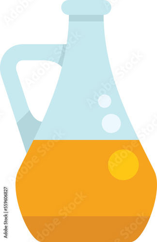Gmo oil icon flat vector. Dna food. Medicine gene isolated