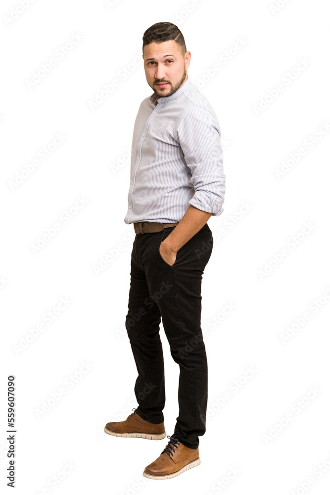 Fototapeta premium Adult latin man full body photo isolated cut out
