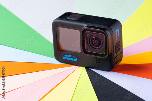 Ukraine, Kyiv - November 25, 2022: GoPro HERO 11 Black action camera. photo