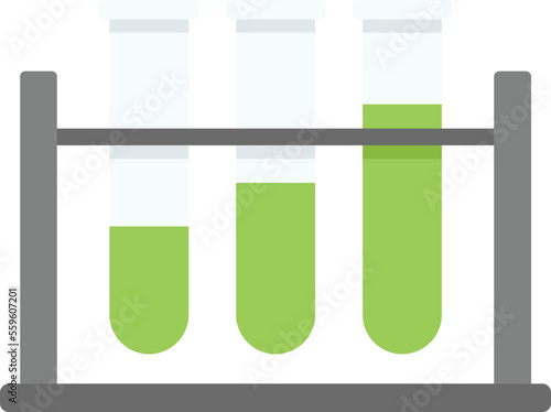Test tube stand icon flat vector. Gmo food. Gene biology isolated
