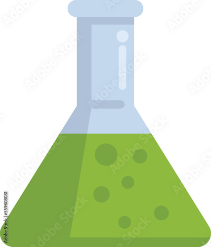 Flask laboratory icon flat vector. Gmo food. Organic test isolated