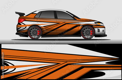 Car livery wrap decal  rally race style vector illustration abstract background