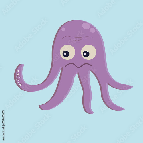 Cephalopod octopus octopus with suckers nocturnal animal that lives in shallow water
