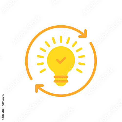 solution or insight icon with yellow lightbulb