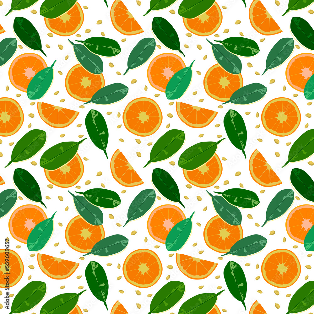 Pattern of lemon slices and leaves Pattern of lemon slices and leaves