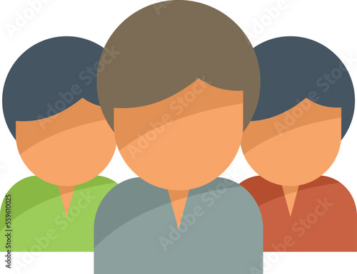 Group work icon flat vector. Business person. Online computer isolated