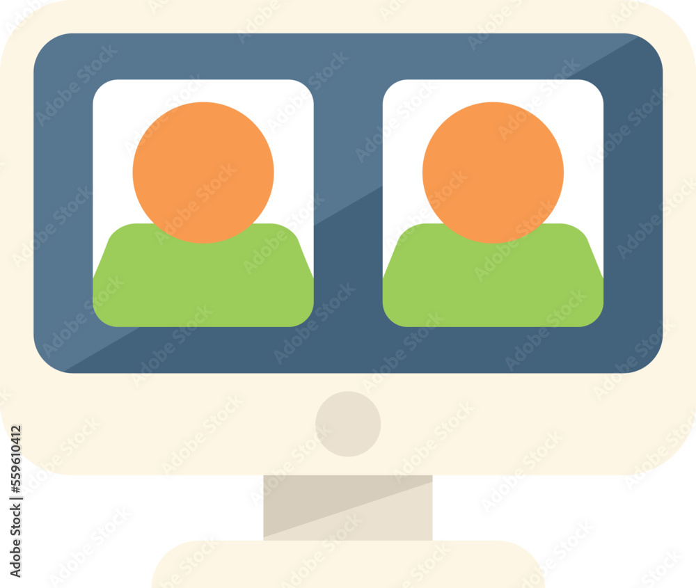 Pc teamwork icon flat vector. Service team. Digital mobile isolated Pc teamwork icon flat vector. Service team. Digital mobile isolated