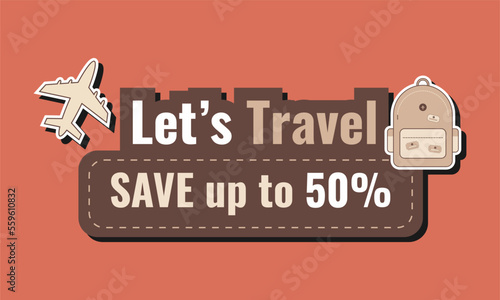 Travel Sale Label Collection Template for Social Media or Print Media. Suitable to use on any event.